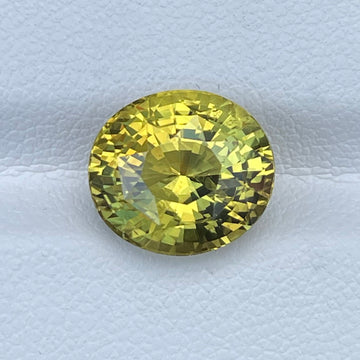 Certified Natural Yellowish Green Chrysoberyl 7.09 Cts Oval Cut Gemstone Set Jewelry Gift