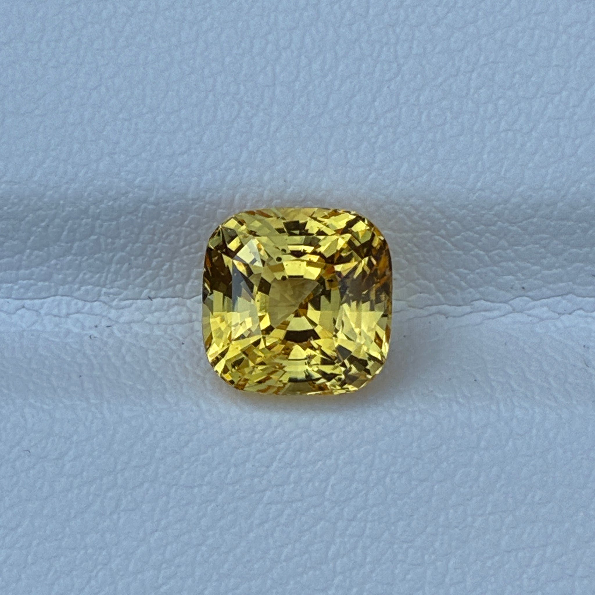 Natural Unheated Yellow Sapphire 3.32 Cts Cushion Sri Lanka Loose Gemstone