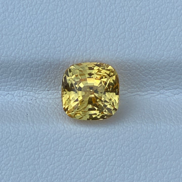 3.47 Ct Natural Unheated Golden Yellow Sapphire Cushion Gemstone Jewelry