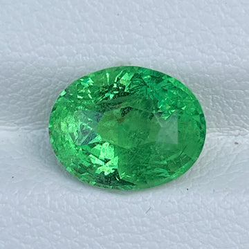 Natural Vivid Green Tsavorite 3.73 Cts Oval Cut Loose Gemstone Special Ring