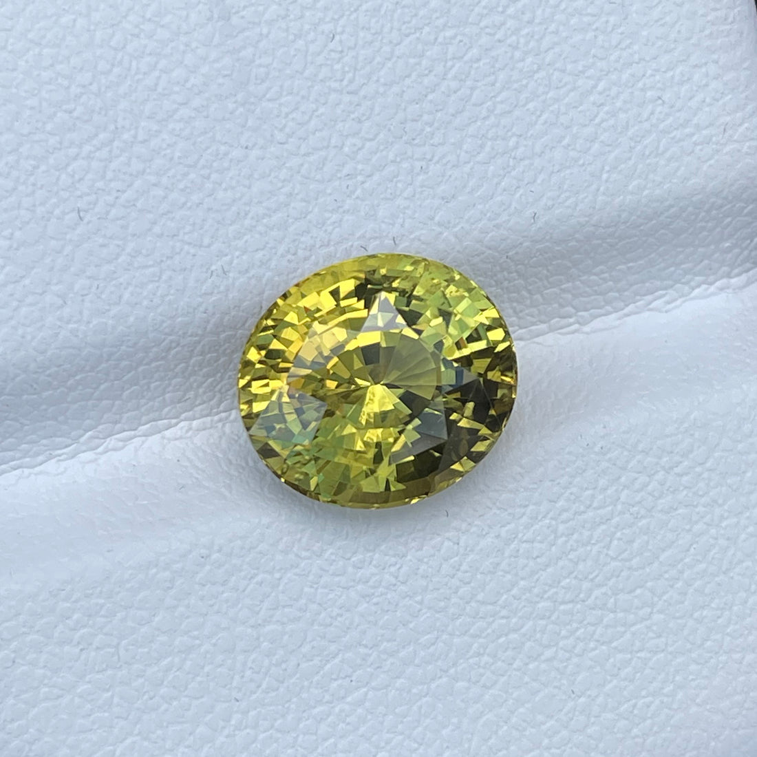 Certified Natural Yellowish Green Chrysoberyl 7.09 Cts Oval Cut Gemstone Set Jewelry Gift