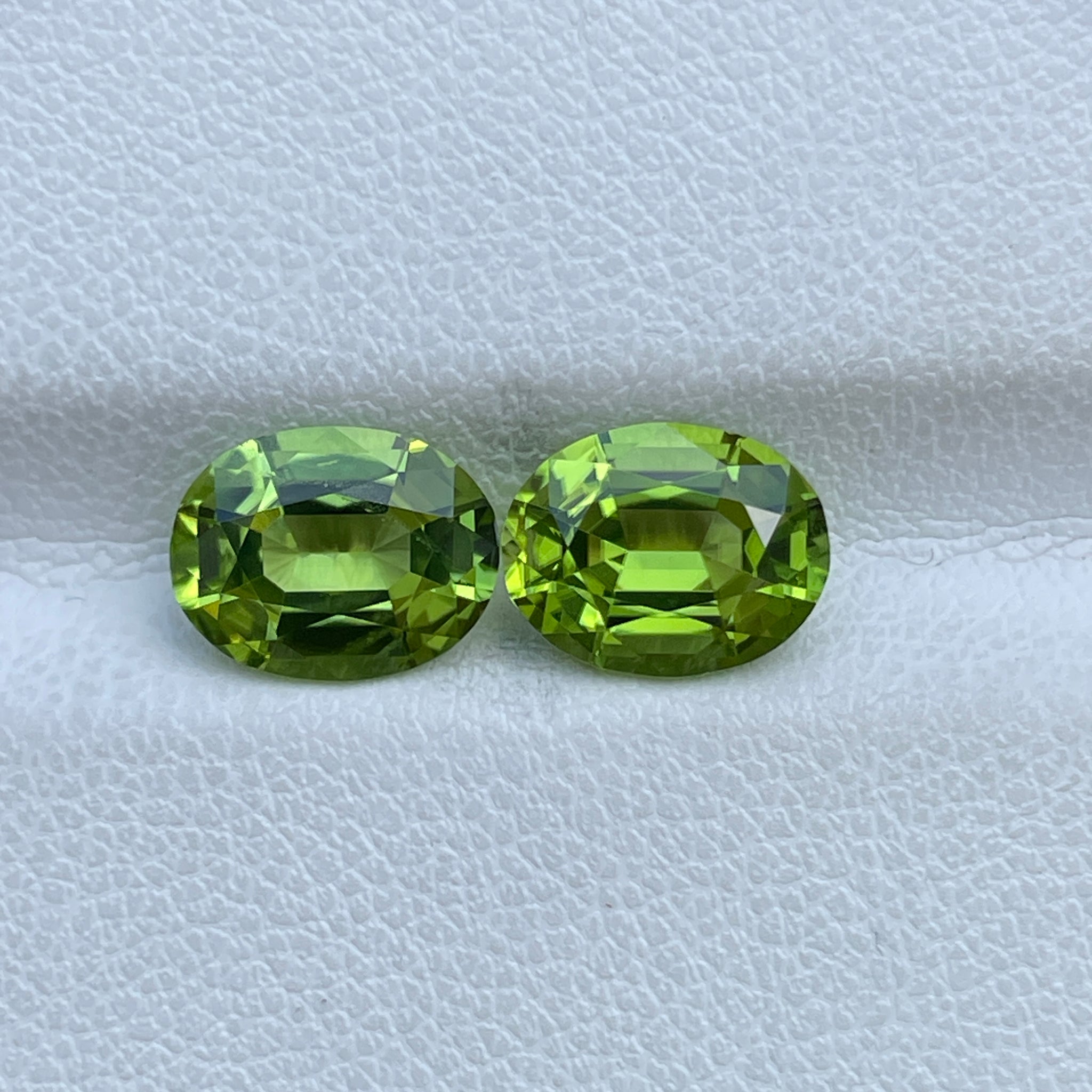 3.82 Ct Natural Peridot Pair – Matching Oval Gemstones for Designer Jewelry
