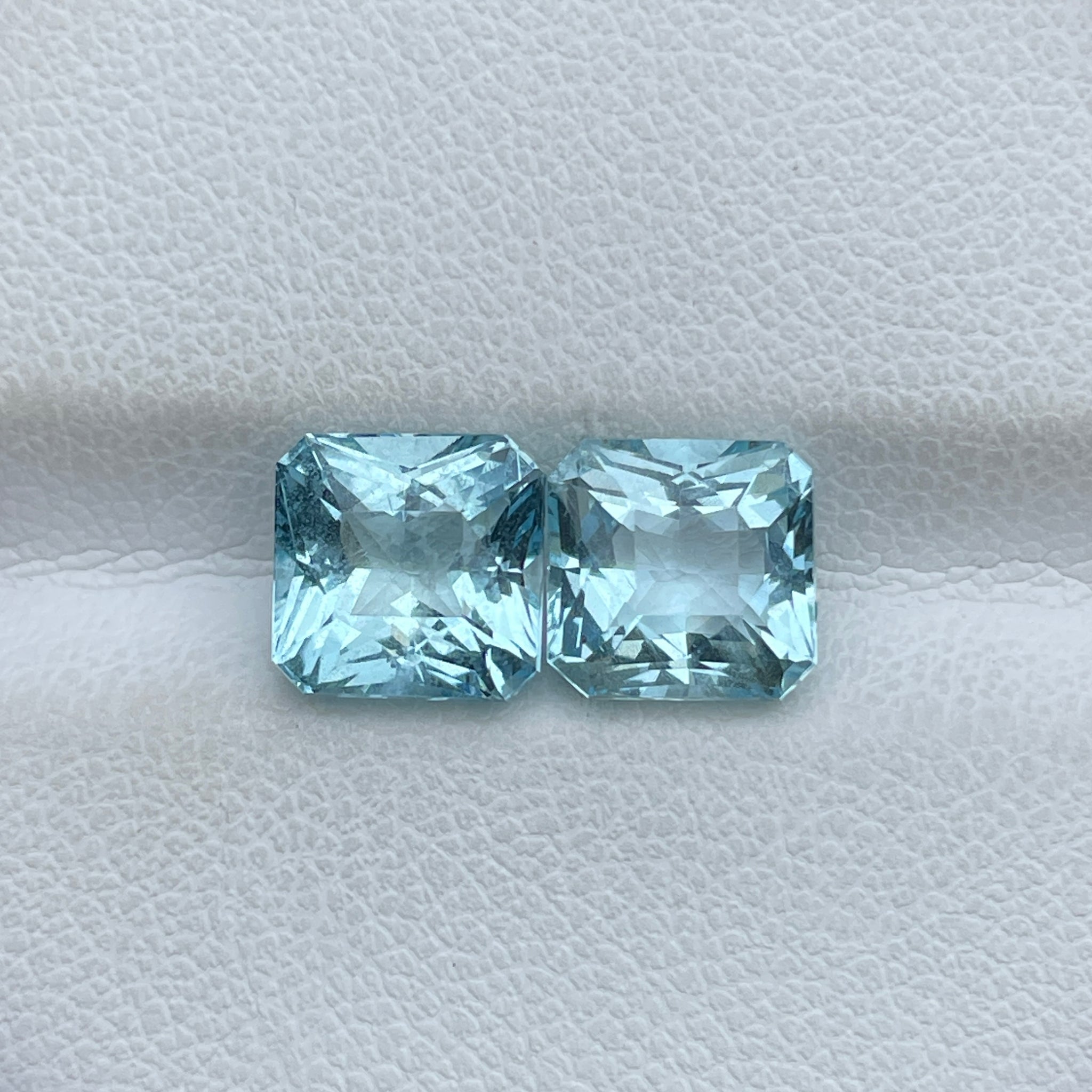 Natural Blue Aquamarine Pair 4.61 Cts Radiant Gemstone Gift for Earrings