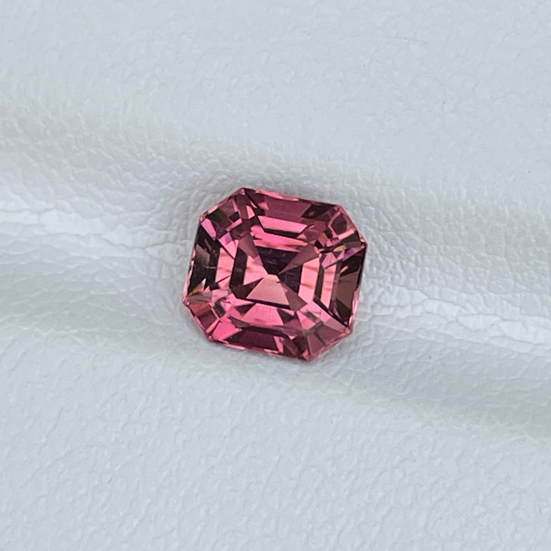 Natural 1.59 Cts Pink Tourmaline Gemstone Asscher Cut for Jewelry Set Ring