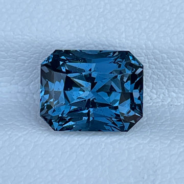 3.92 Cts Natural Blue Spinel Radiant Cut 9mm Gemstone Set Jewelry Ring Gift