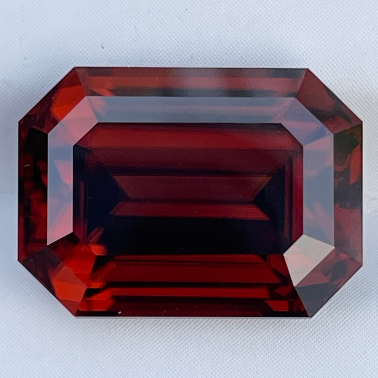 100% Natural Red Zircon 18.09 Cts Emerald Cut Loose Gemstone for Jewelry