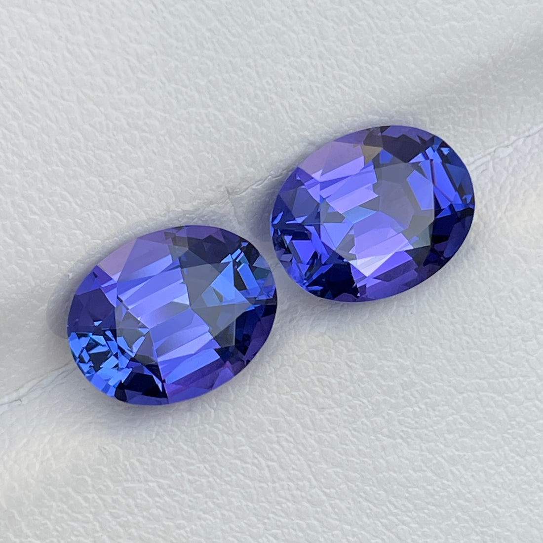 Certified 6.51 Cts Natural Violet Tanzanite Pair Oval Cut Loose Gemstone Jewelry Earrings