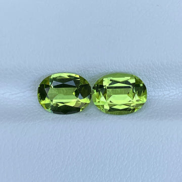 Natural Peridot Pair 3.18 Cts Oval Cut Loose Gemstone