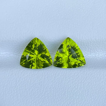 Natural Peridot Pair 5.13 Cts Trillion Cut Loose Gemstone