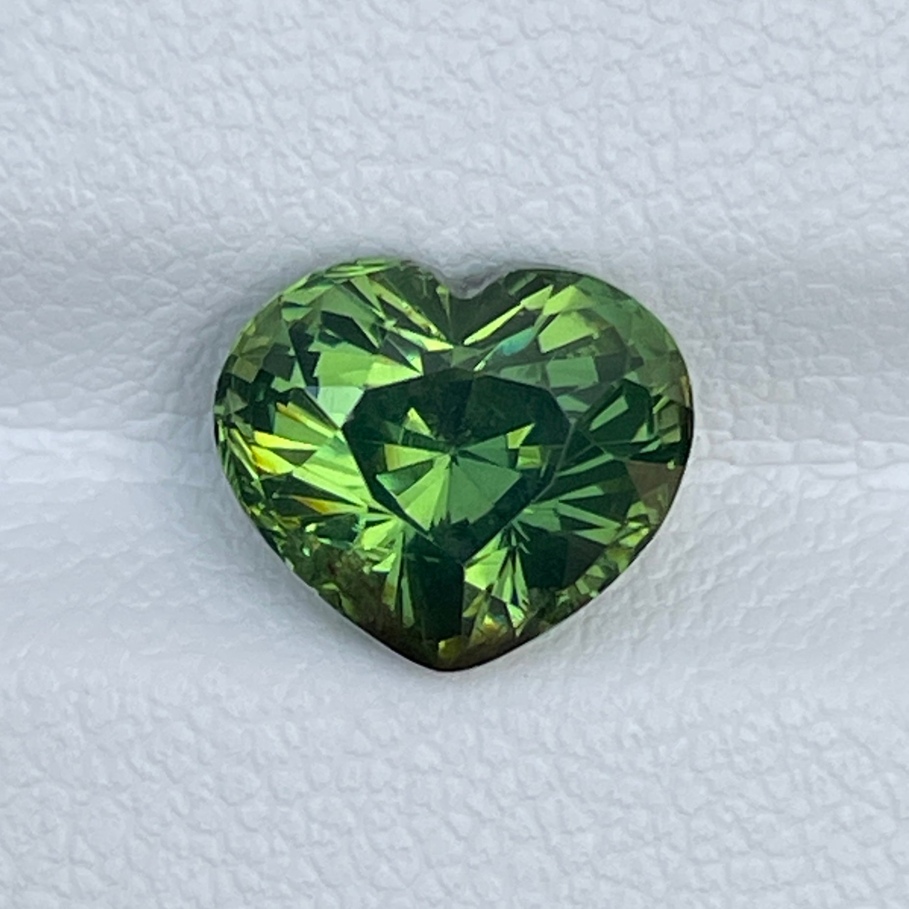 Natural Green Zircon 3.80 Cts Heart Shape Loose Gemstone Jewel Ring Love Gift