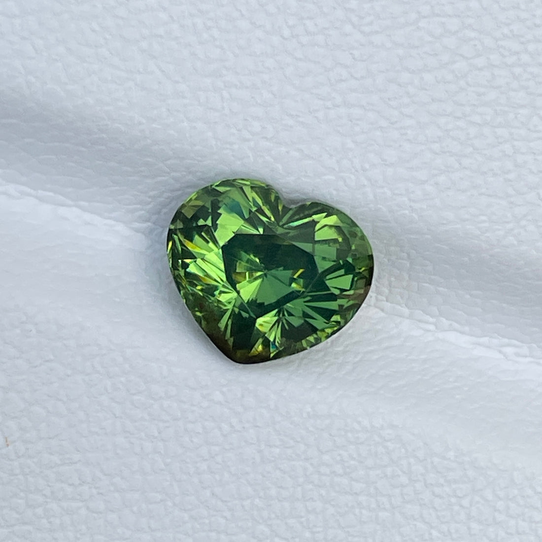 Natural Green Zircon 3.80 Cts Heart Shape Loose Gemstone Jewel Ring Love Gift