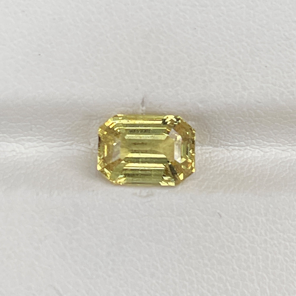 Certified Natural Unheated Yellow Sapphire 3.45 Cts Emerald Cut Gemstone