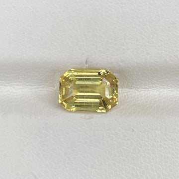 Certified Natural Unheated Yellow Sapphire 3.45 Cts Emerald Cut Gemstone