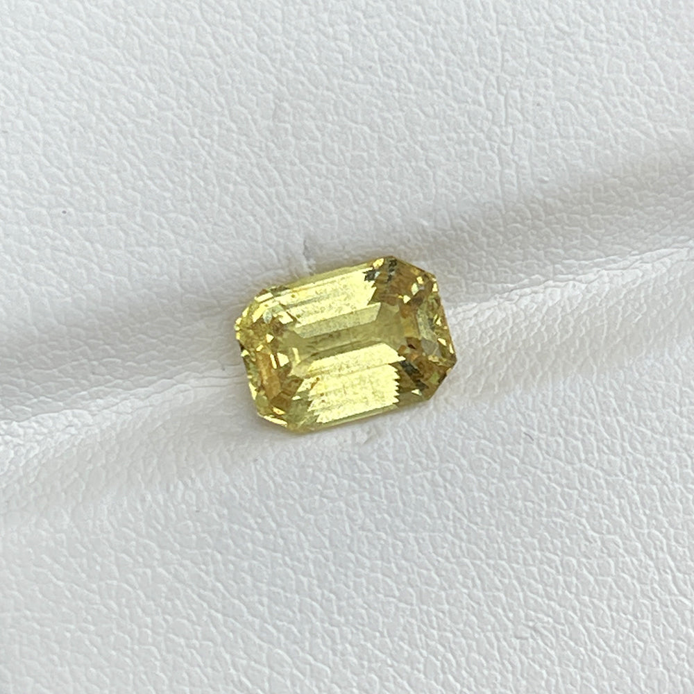 Certified Natural Unheated Yellow Sapphire 3.45 Cts Emerald Cut Gemstone