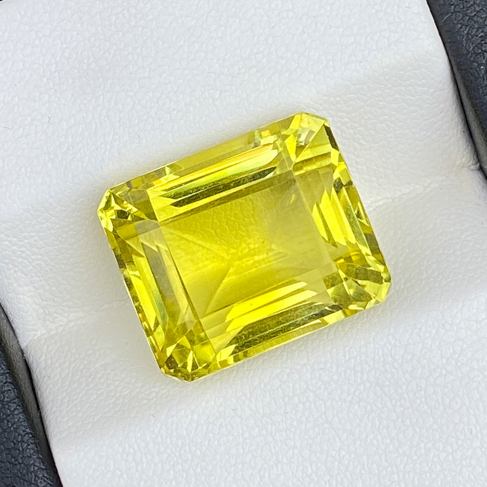 Natural Yellow Lemon Quartz 36.41 Cts Emerald Cut Loose Gemstone