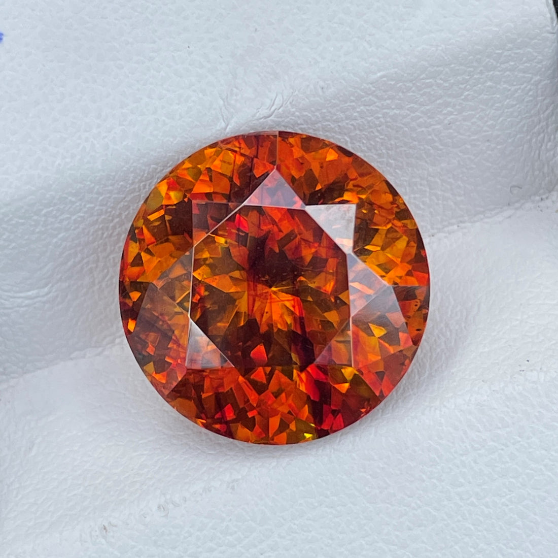 Natural Fire Sunset Orange Sphalerite 30.35 Cts Round Cut Loose Gemstone
